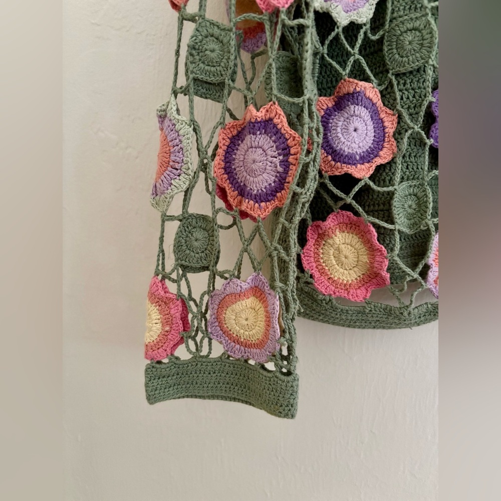 Vintage Granny Square Crochet Cardigan - Picture 5 of 9